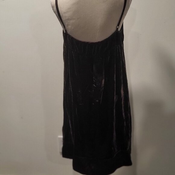 Gap Size 14 Chocolate Brown Velvet Dress, Spaghetti Straps, Low Back - Picture 6 of 9